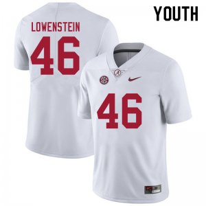 NCAA Youth Alabama Crimson Tide #46 Julian Lowenstein Stitched College 2021 Nike Authentic White Football Jersey ER17K64YQ
